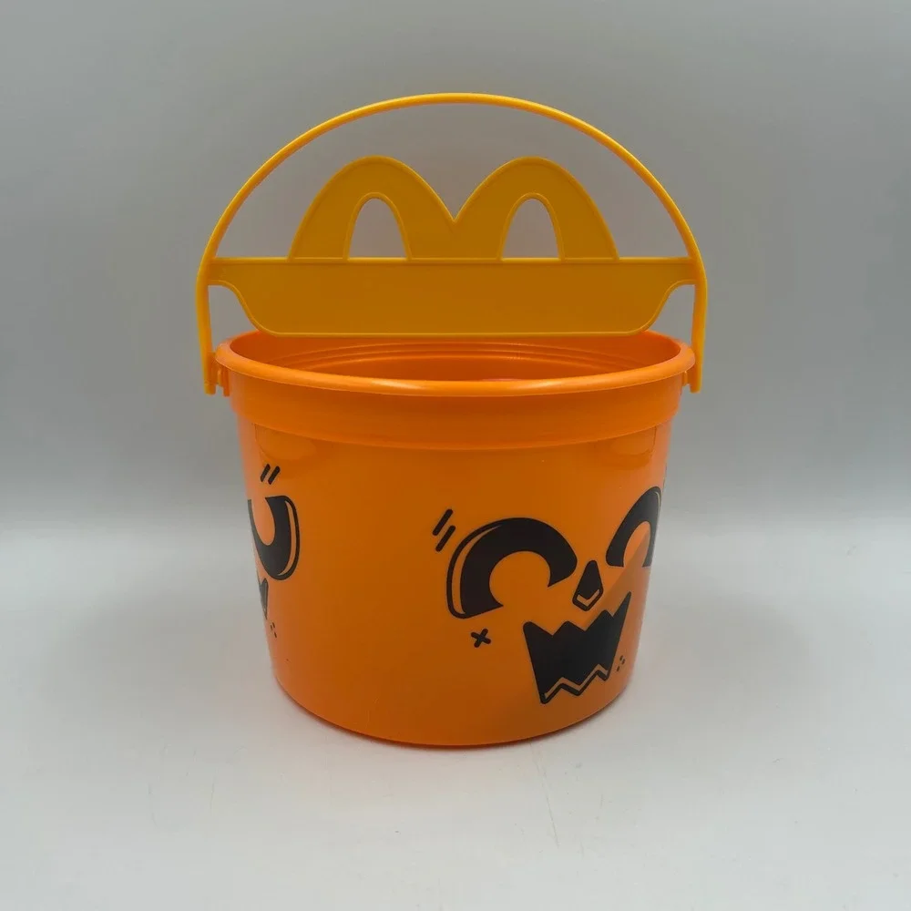 NEW! 2025 McDonald's Happy Meal BOO Bucket Orange Halloween‎ Pail with Stickers
